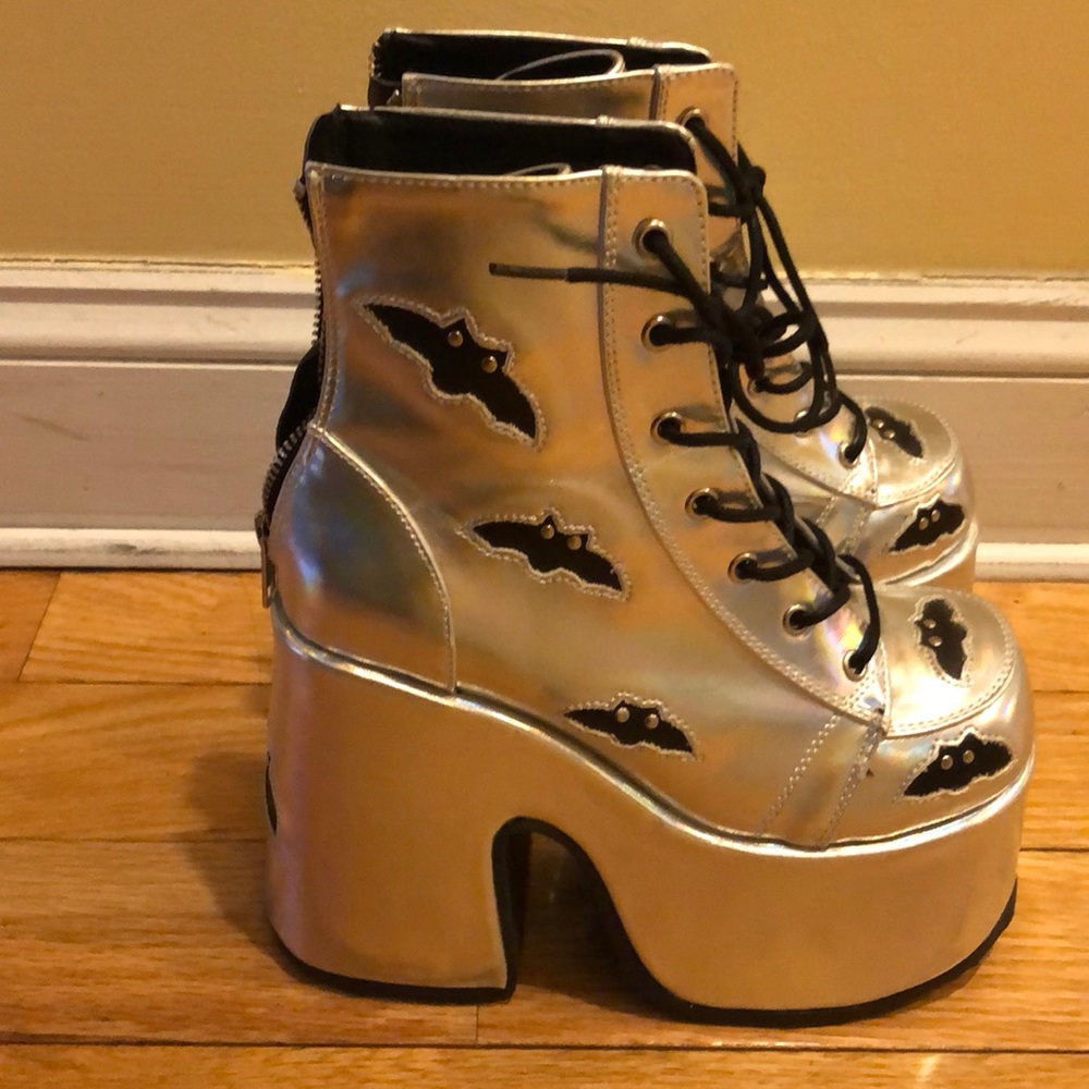 COPY - Demonia Silver Batman platforms